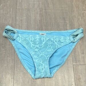 Mossimo Women's Light Blue Crotchet Full Coverage Swim Bikini Bottoms Sz S